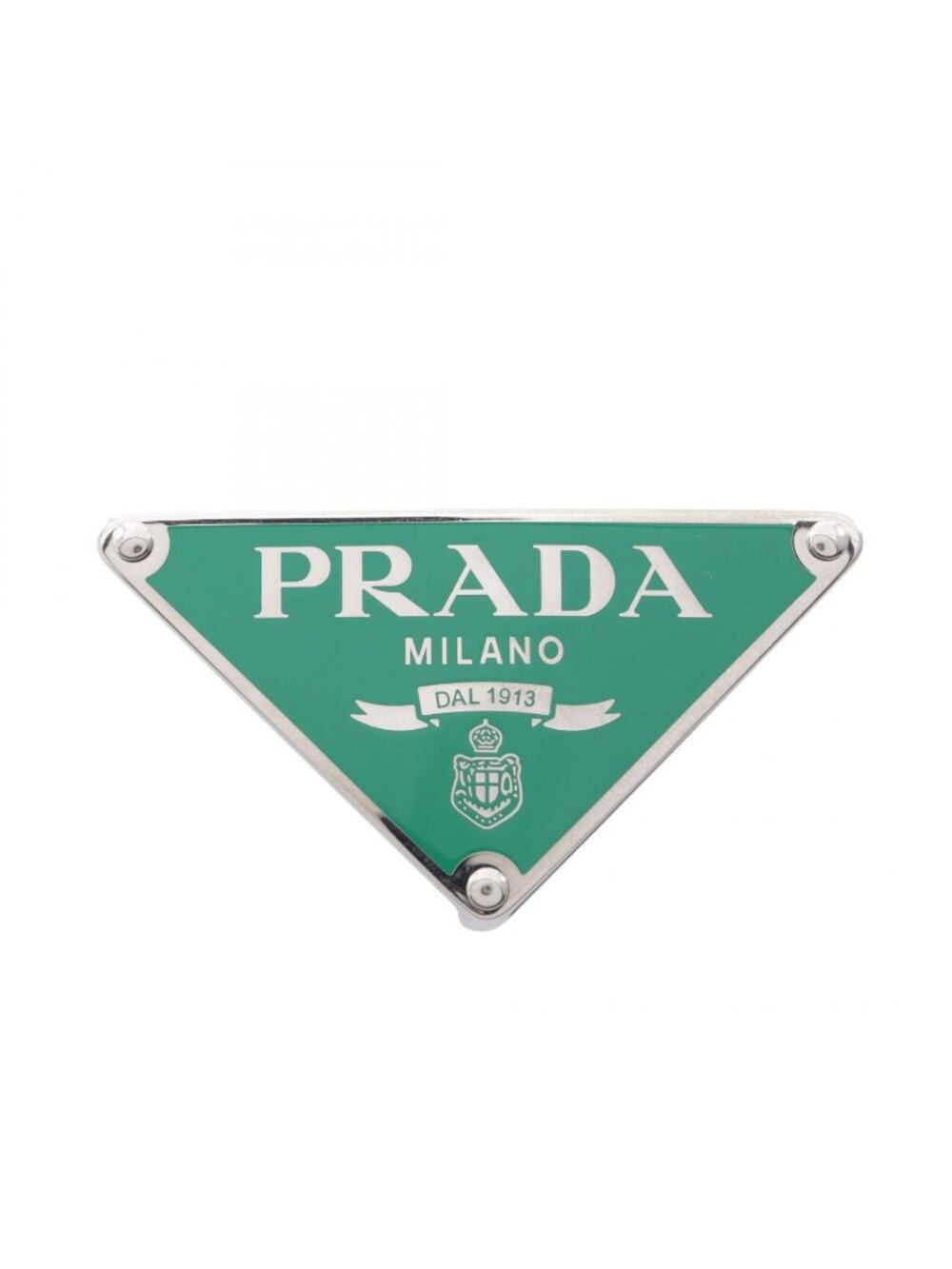 Prada Triangle Logo Belt Buckle Green